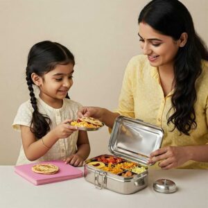 Dollsoul Lunch/Tiffin Box Set with 3 Push-up Air Tight & Leakage Proof Containers and Plastic Tumbler